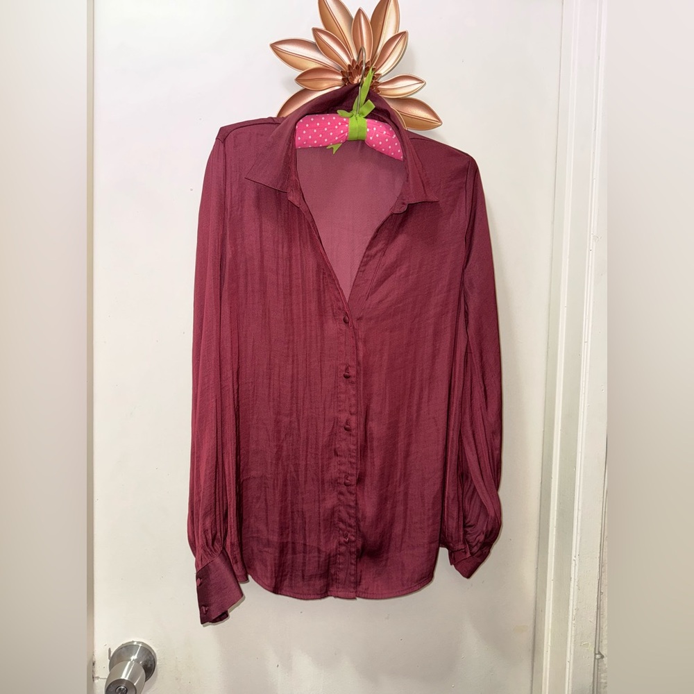 Naked Zebra Deep Red Button Down Shirt
